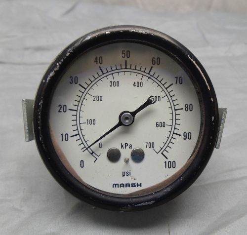 Used march 2.5&#034; pressure gauge 0-100 psi   0-700 kpa for sale