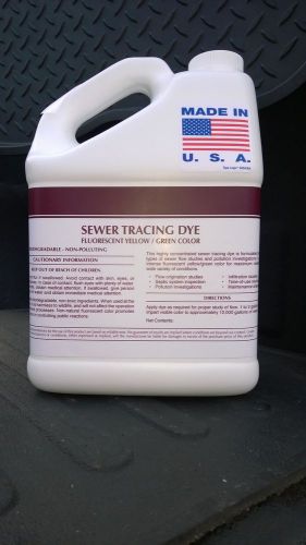 Fluorescent green / yellow sewer tracing dye 1 gallon super concentrated p.c.s. for sale