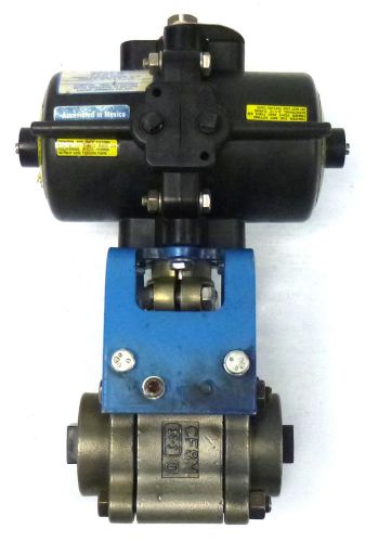 Jamesbury sp25-b pneumatic actuator with 1-1/4&#034; ball valve for sale