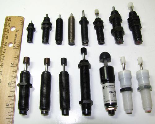 Ace controls lot of 15 mini shock absorbers; self-comp &amp; adj type w/ nuts - mint for sale
