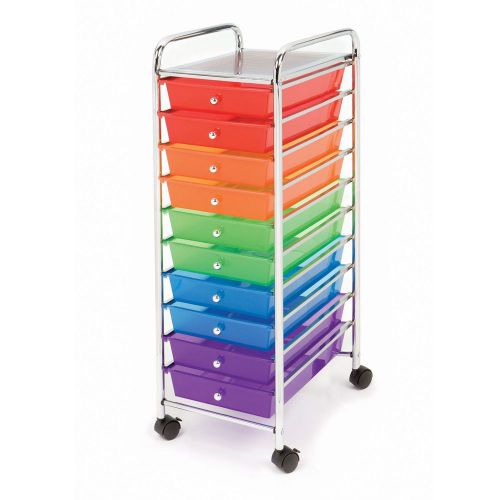 Seville 10 drawer cart - multi-color for sale