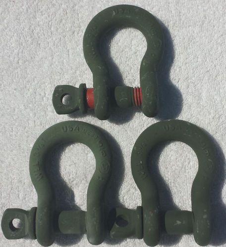3 ea.midland  5/8&#034; shackle, clevis screw pin  wll  3 1/4 ton  free shipping for sale
