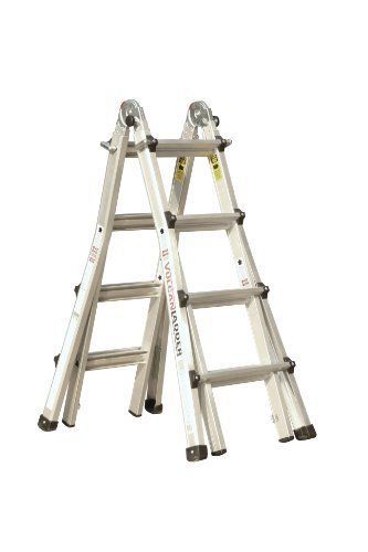 17-Feet Multi Task Step Extension Stairway Wall Compact Aluminum Ladder Scaffold