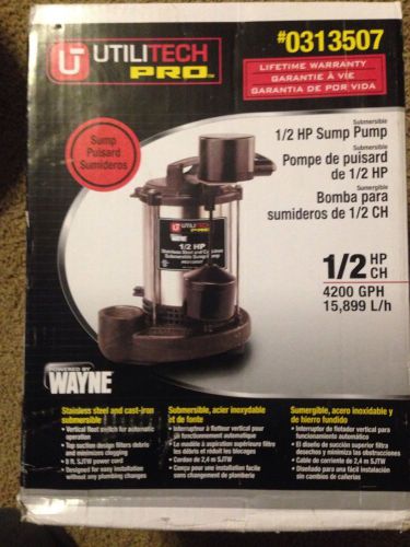 New electric 1/2HP Stainless Steel 70GPM Submersible Sump Pump WAYNE