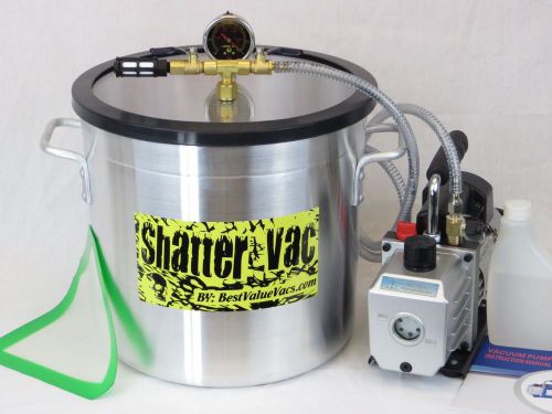 5 gallon vacuum chamber and 3 cfm single stage pump for degassing, silicone for sale