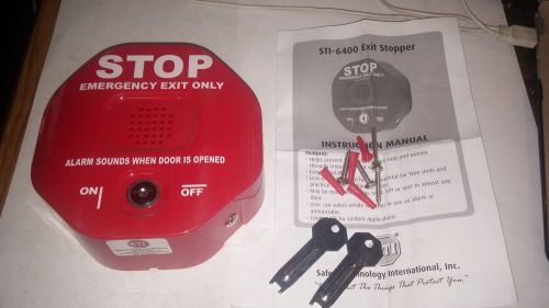 Safety technology sti-6400 stopper emergency exit or entry door alarm - new for sale