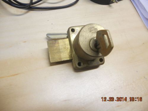 Corbin oem cabinet lock. satin brass finish with original key. for sale