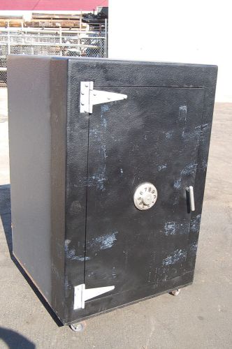 Rolling Fake Wood Movie Prop Bank Safe Replica Cabinet Security 3&#039; x 3&#039; x 60&#034;
