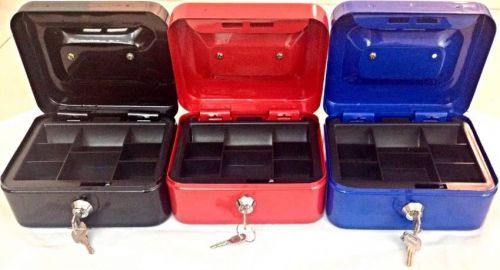 Cash box safe coin tray lockable money metal petty cash box office supplies for sale