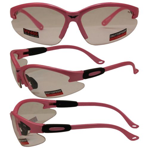 Medical or dental safety glasses medium pink with clear lens z87.1 for sale