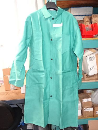 Stanco proban fr-7a flame resistant fr645-l welding jacket green 45&#034; coat top for sale