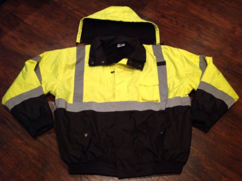 Ml kishigo reflective safety bomber jacket, lime, xl, 9670 for sale