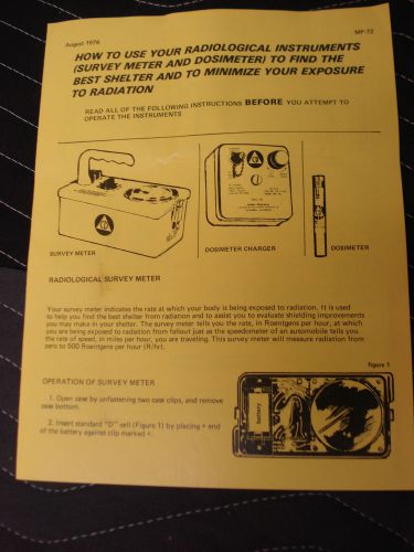 &#034;COLD WAR&#034; AUGUST 1976 &#034;HOW TO USE YOUR RADIOLOGICAL INSTRUMENTS&#034;