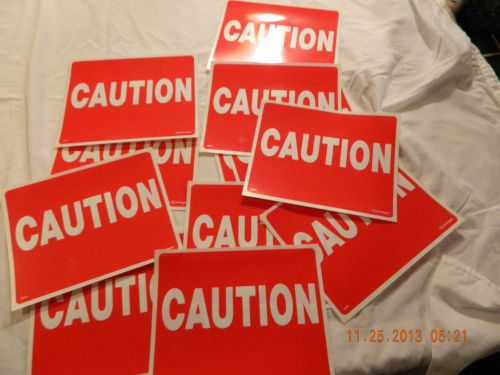 LOT of 12 CAUTION Signs 10&#034; x 7&#034; NEW