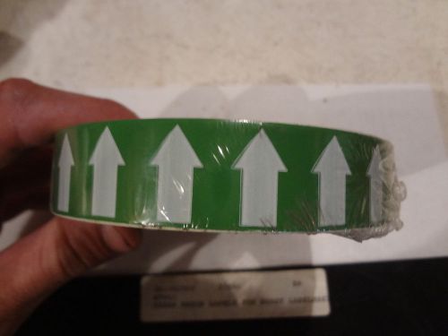 WHITE ON GREEN  directional flow arrow tape Brady 1&#034; x 90 foot roll 4T562