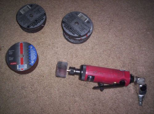 Used Air tool high speed grinder plus 55 cut off wheels