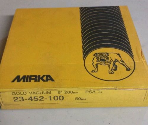 MIRKA Abrasives - 50 Count 23-452-100 GOLD VACUUM DISCS 8&#034; 200 MM NEW IN PACKAGE