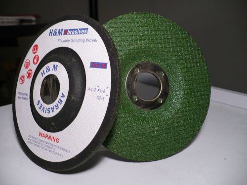 200pcs 4-1/2&#034; x1/8&#034;x7/8&#034; Flexible Grinding Wheels in 60 Grit Green Disc