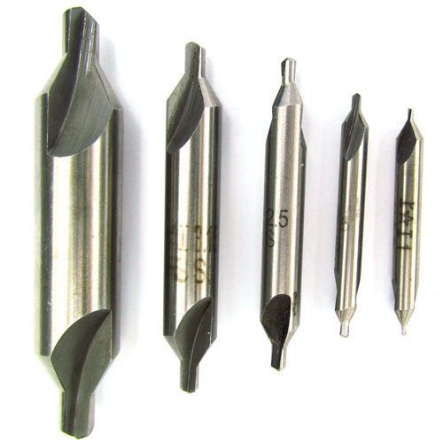 New 5 hss combined center drills countersinks 60 degree angle bit set tool for sale