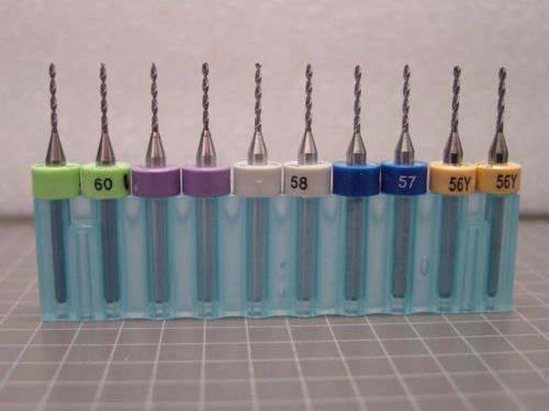 10pc re-sharpened carbide drill bit set, #60 - #56 for sale