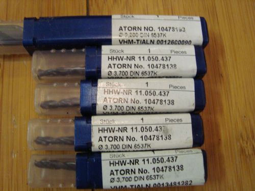 ATORN Solid Carbide Drills W/o Internal Cooling 3xD H (10478138 x 4) + 10473193