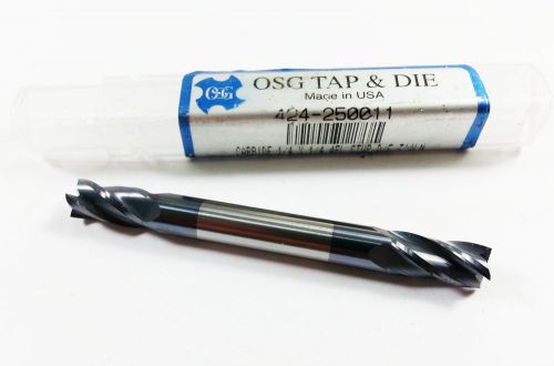 1/4&#034; osg solid carbide tialn 4 flute double ended stub end mill (m 363) for sale