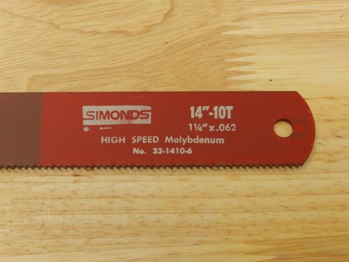 Power hacksaw blade 14 x 1.25 x .062   10 tpi - simonds hs moly - lot of 3 for sale