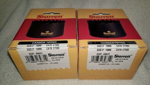 Starrett ct300 3&#034;/76mm hole saw, lot of 2 for sale