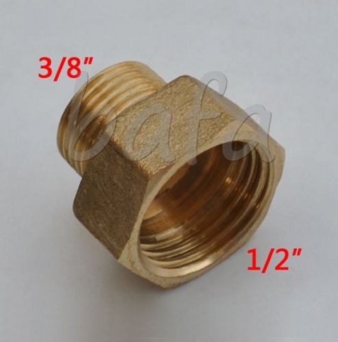 3/8&#034;-1/2&#034; pipe thread reducer brass male to female tap extension extender 1 pair for sale