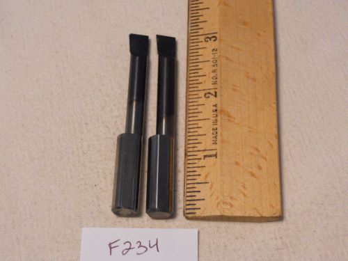 2 USED SOLID CARBIDE BORING BARS. 3/8&#034; SHANK. MICRO 100 STYLE. B-3201800 (F234}