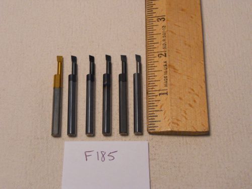 6 USED SOLID CARBIDE BORING BARS. 3/16&#034; SHANK. MICRO 100 STYLE. B-140500 (F185}