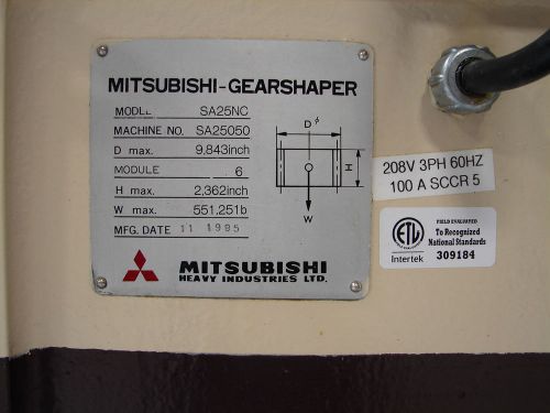 Mitsubishi Shaping Machine SA25 NC