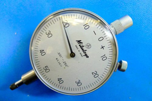 MITUTOYO 2411 .001&#034;-.250&#034; DIAL INDICATOR LARGE 2&#034; FACE  machinist tools *6