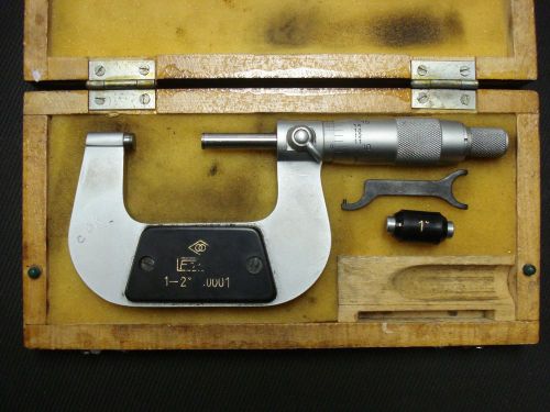 Vintage Fowler (52-229-002) 1-2&#034; Micrometer