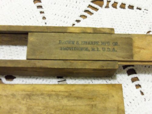 Vintage brown &amp; sharpe micrometer wooden wood box w/ sliding lid providence ri for sale