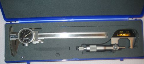 Fowler Machinist Measuring Set Micrometer 1&#034; Caliper 6&#034; 52-095-018 Mitutoyo