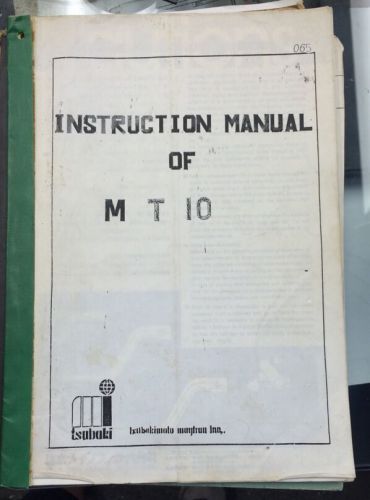 Tsubaki Instruction Manual Of M T 10