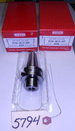 (2) brand new lyndex nikkon bt30-sk10-45p collet chucks, pre-balanced 30,000 rpm for sale