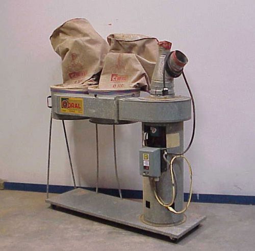 Coral ca/2c 2480cfm portable 4 hp 3ph 3 phase 2-bag dust collector for sale
