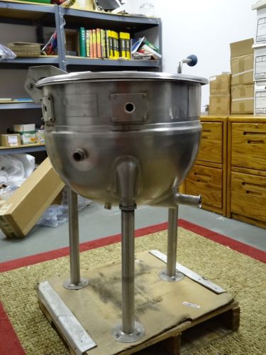 20 gallon Jacketed steam kettle Hemispherical bottom with lid.