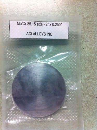 Sputtering target: Mo/Cr 85:15 at%, 2.00&#034; diameter x 0.25&#034; thick, 99.9% pure
