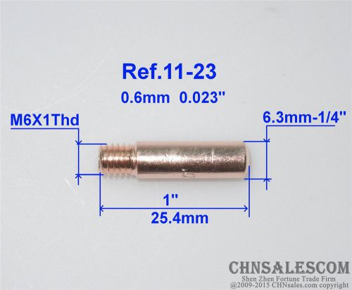 10 pcs tweco mini#1 &amp; lincoln magnum 100l welding gun contact tips 11-23 0.023&#034; for sale