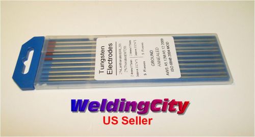 5 Thoriated (Red) &amp; 5 Lanthanated (Blue) 3/32x7 TIG Tungsten Rods (U.S. Seller)
