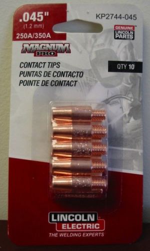 Lincoln electric magnum pro contact tips .045&#034; 250a/350a - qty10 - kp2744-045 for sale
