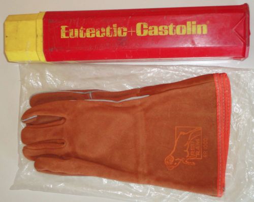 Eutectic + Castolin Welding Rods Electrodes LOT / 140+ / 14&#034;, 12&#034;, 9&#034; / Gloves