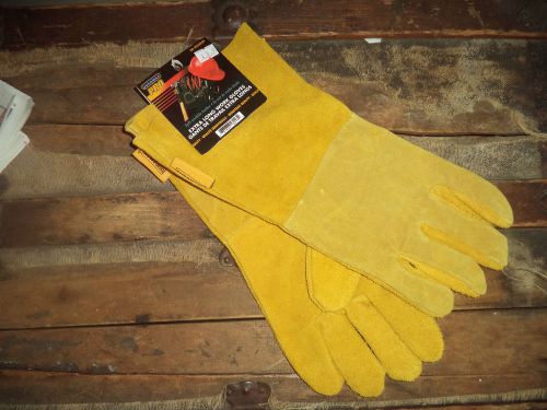 Large duramax long cuff work welding gloves leather brand new industry quality for sale