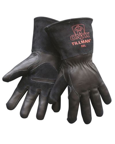 Tillman 55 onyx black top grain/split cowhide mig welding gloves, x-large for sale