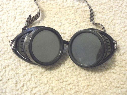 Vintage Welding Goggles Dark Clear Lenses Steampunk