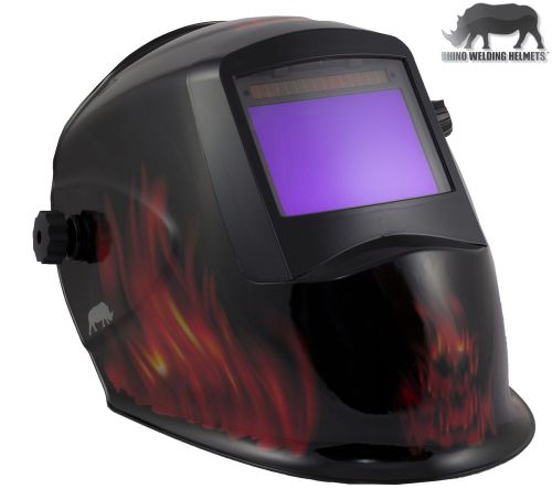 RHINO LARGE VIEW + GRIND Auto-Darkening Welding Helmet - INFERNO + LENS COVERS