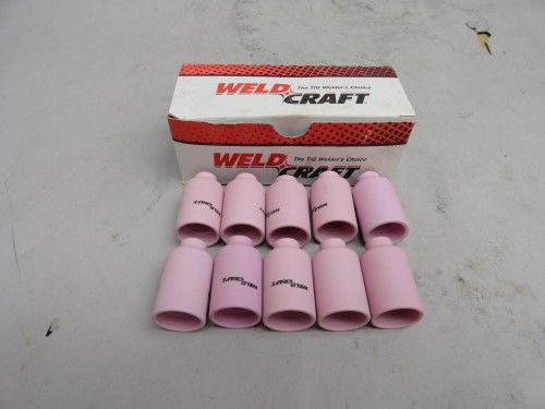 Weldcraft 54n16 tig weld welding alumina cups nozzle 3/8&#034; i.d. size 6 lot of 10 for sale